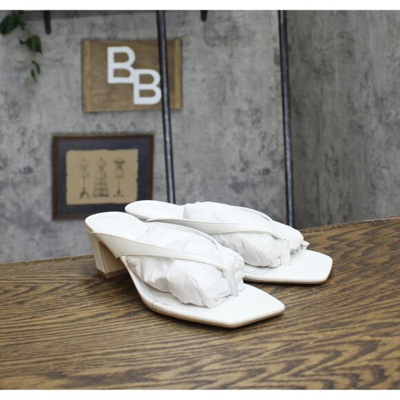 NWT Steve Madden Women's Ninna Blade Heel Thong Sandals NINN02S1 White 7.5M - Picture 6 of 12